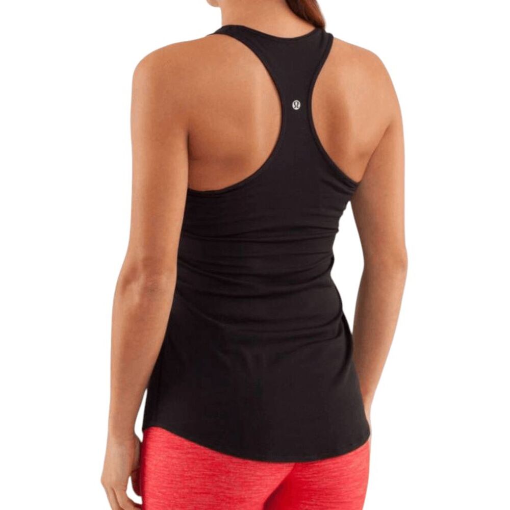 LULULEMON ATHLETICA Cool Racerback 'Striped Rib' Tank Size 4 - Picture 3 of 5